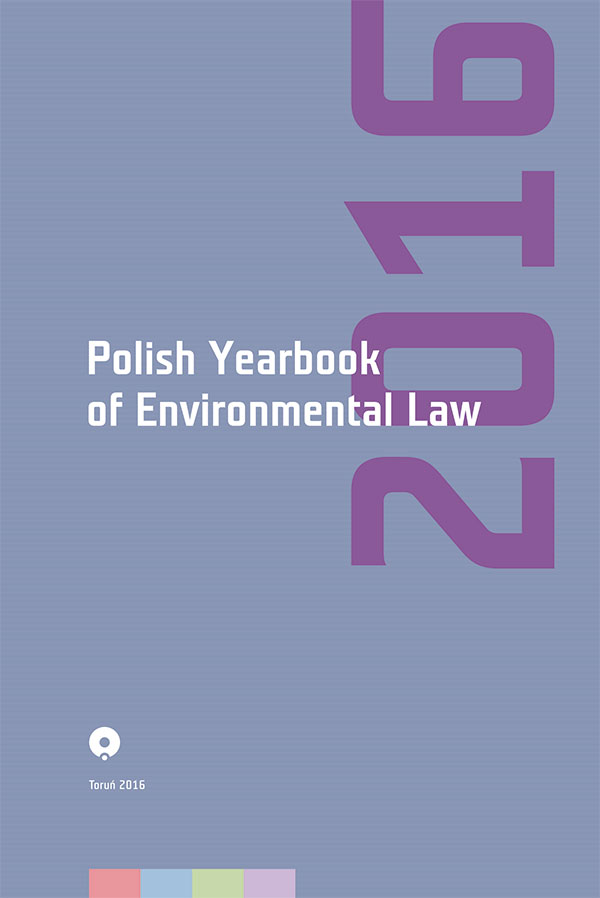 						Obraz okładki Nr 6 (2016): Polish Yearbook of Environmental Law
					