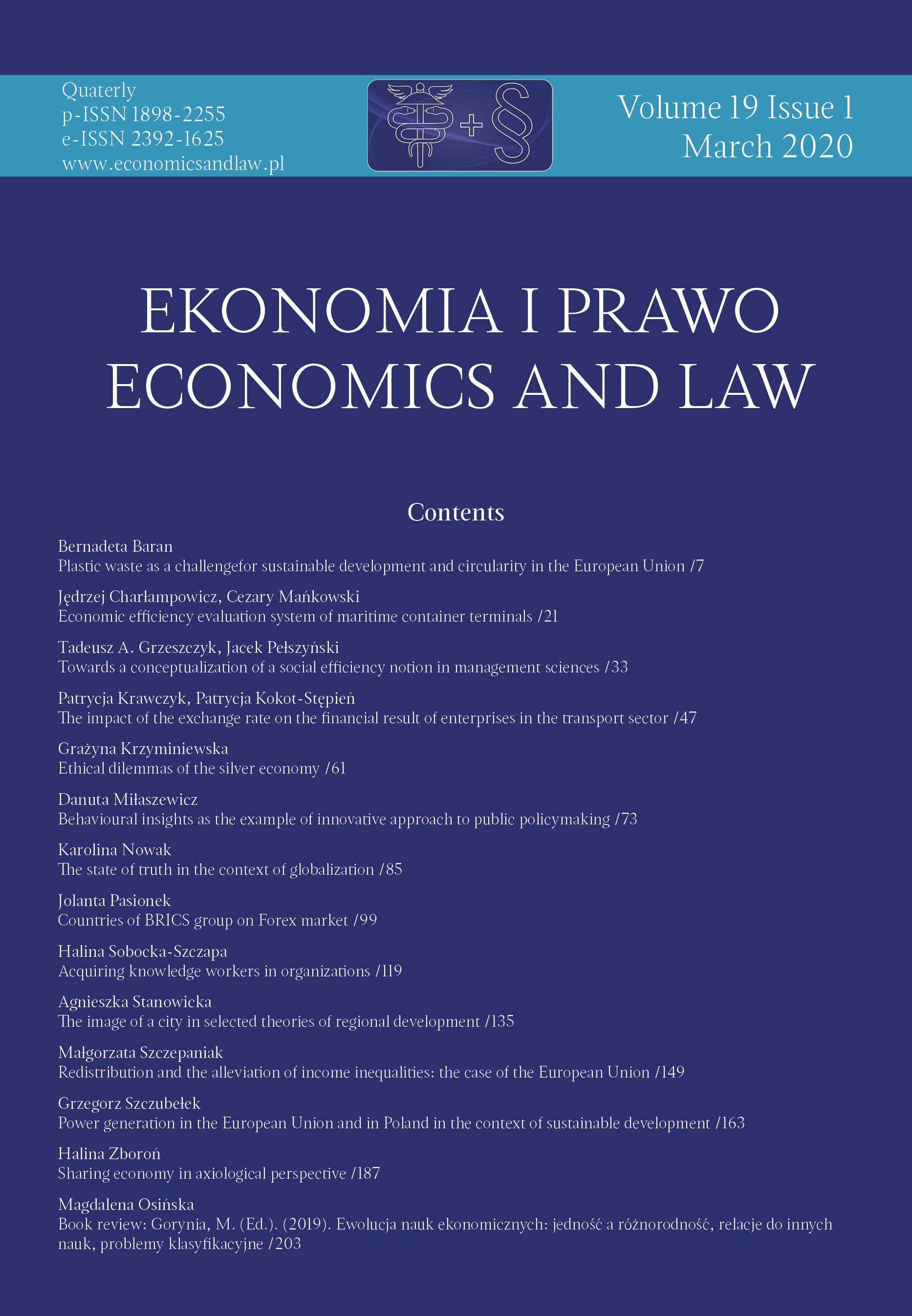 Ekonomia i Prawo. Economics and Law