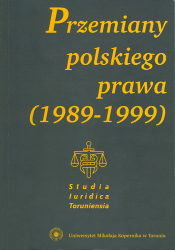 						Cover Image Vol. 1 (2001): Przemiany polskiego prawa (1989-1999)
					