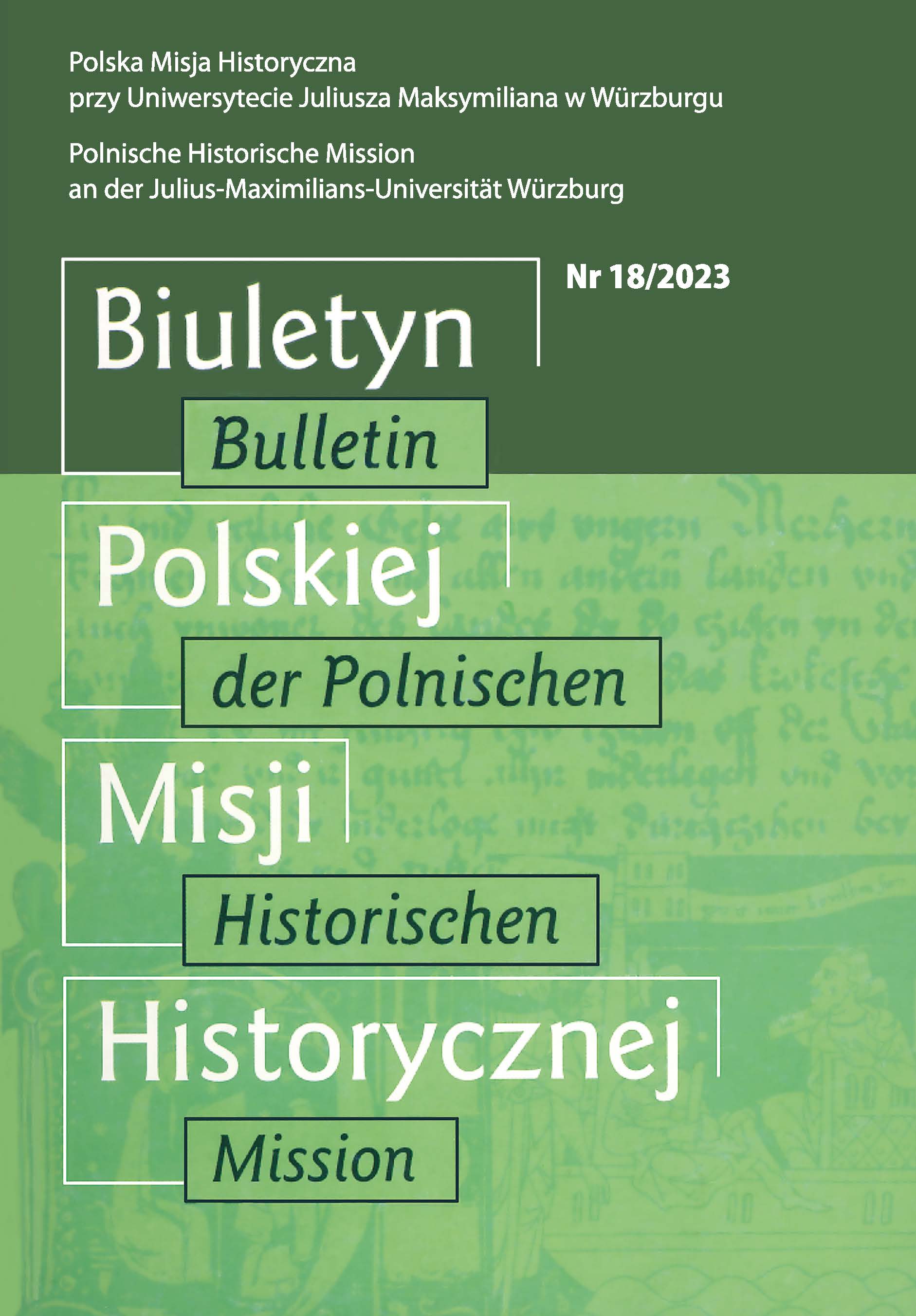 						Obraz okładki Nr 18 (2023): Biuletyn Polskiej Misji Historycznej
					
