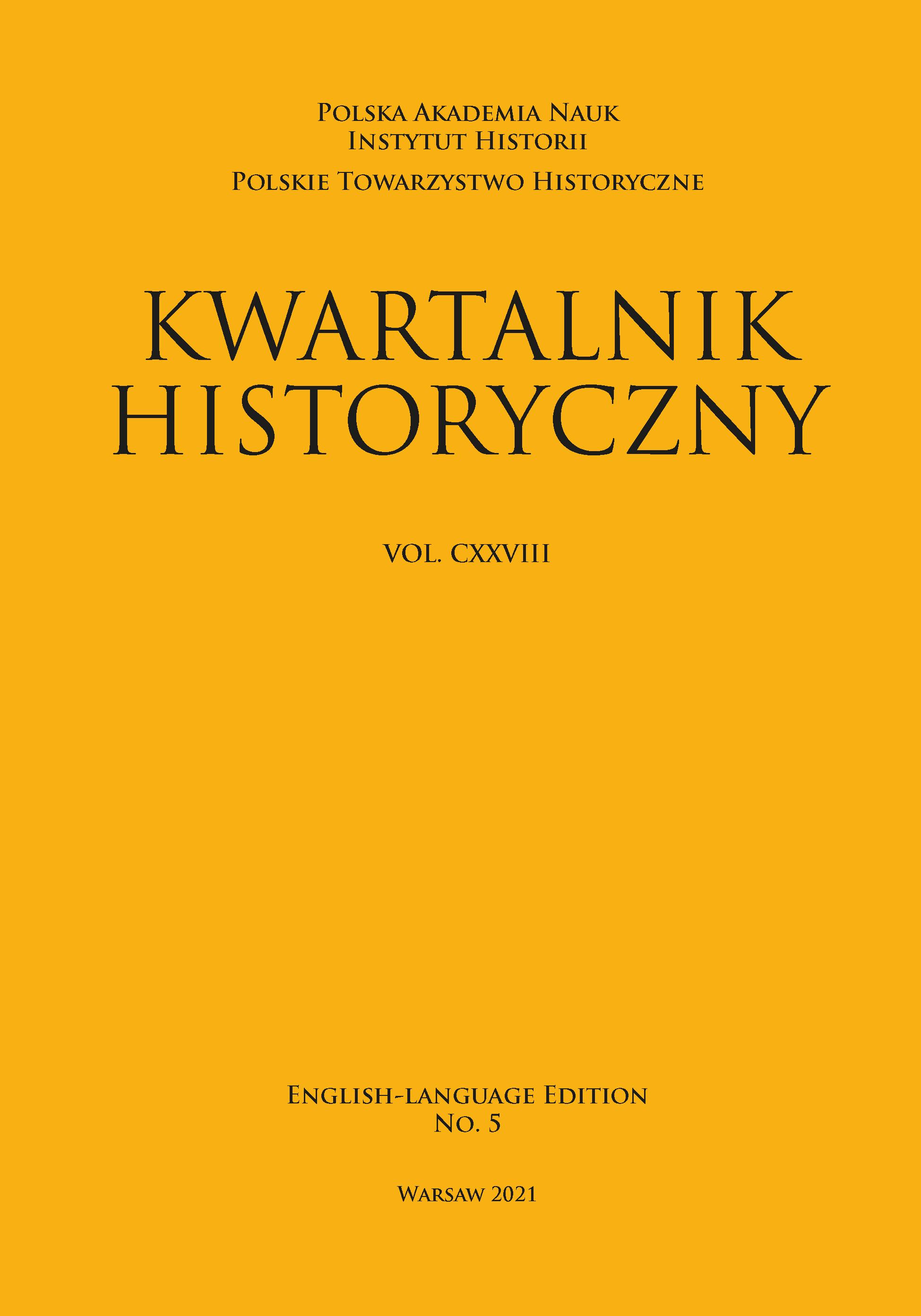 						Obraz okładki Tom 128 Nr 5 (2021): English-Language Edition 
					